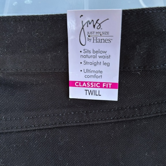 Just My Size 24W Classic Fit Twill Stretch Black Jeans NWT - Picture 4 of 6